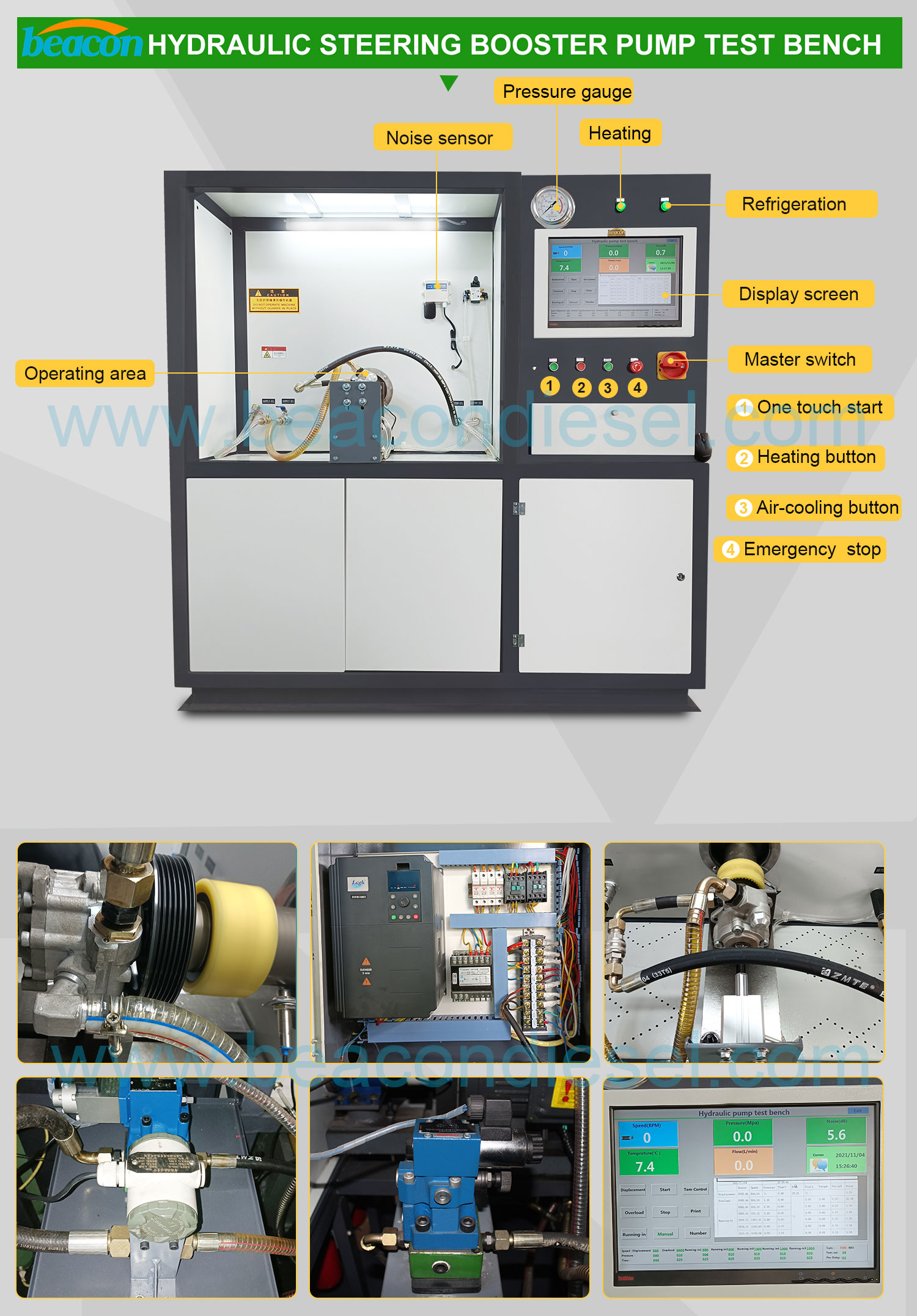 Beacon BP-A1 Hydraulic Gear Pump Steering Booster Pump Test Bench Auto Diagnostic Calibration Machine For Testing Hydraulic Pumps