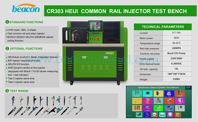 engine dynamometer CR303 common rail diesel injector coding calibration machine electrical testing equipment