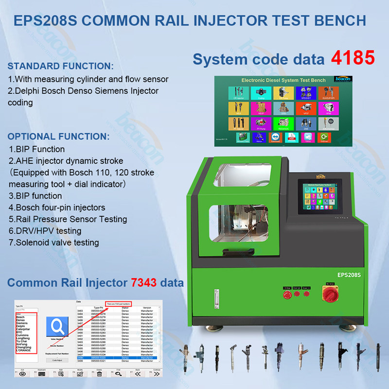 Auto electronics EPS208S common rail injector rebuild diesel engine testing equipment flow test bench