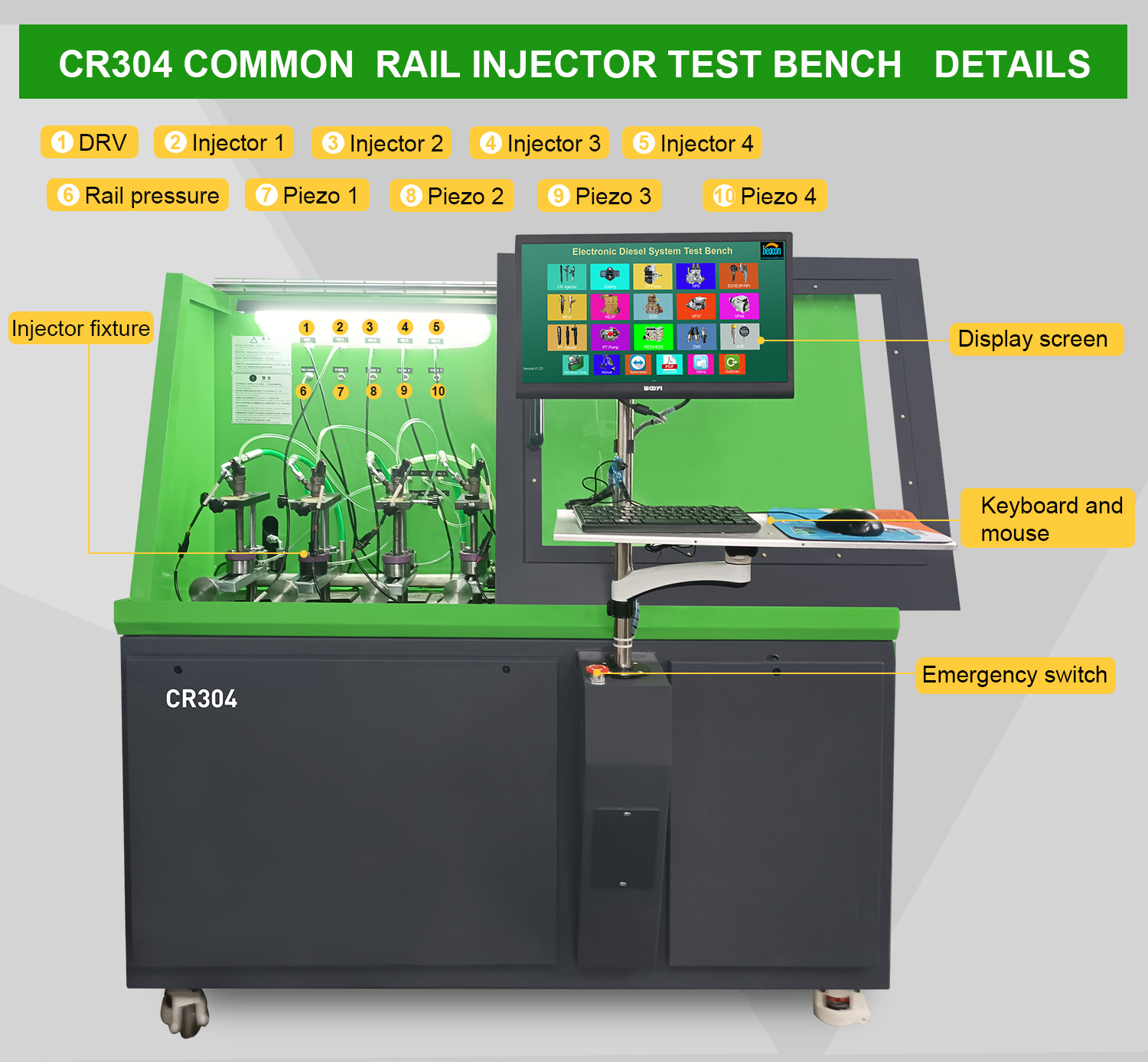 Common Rail Diesel Injector Test Bench_injector coding bench_piezo ...
