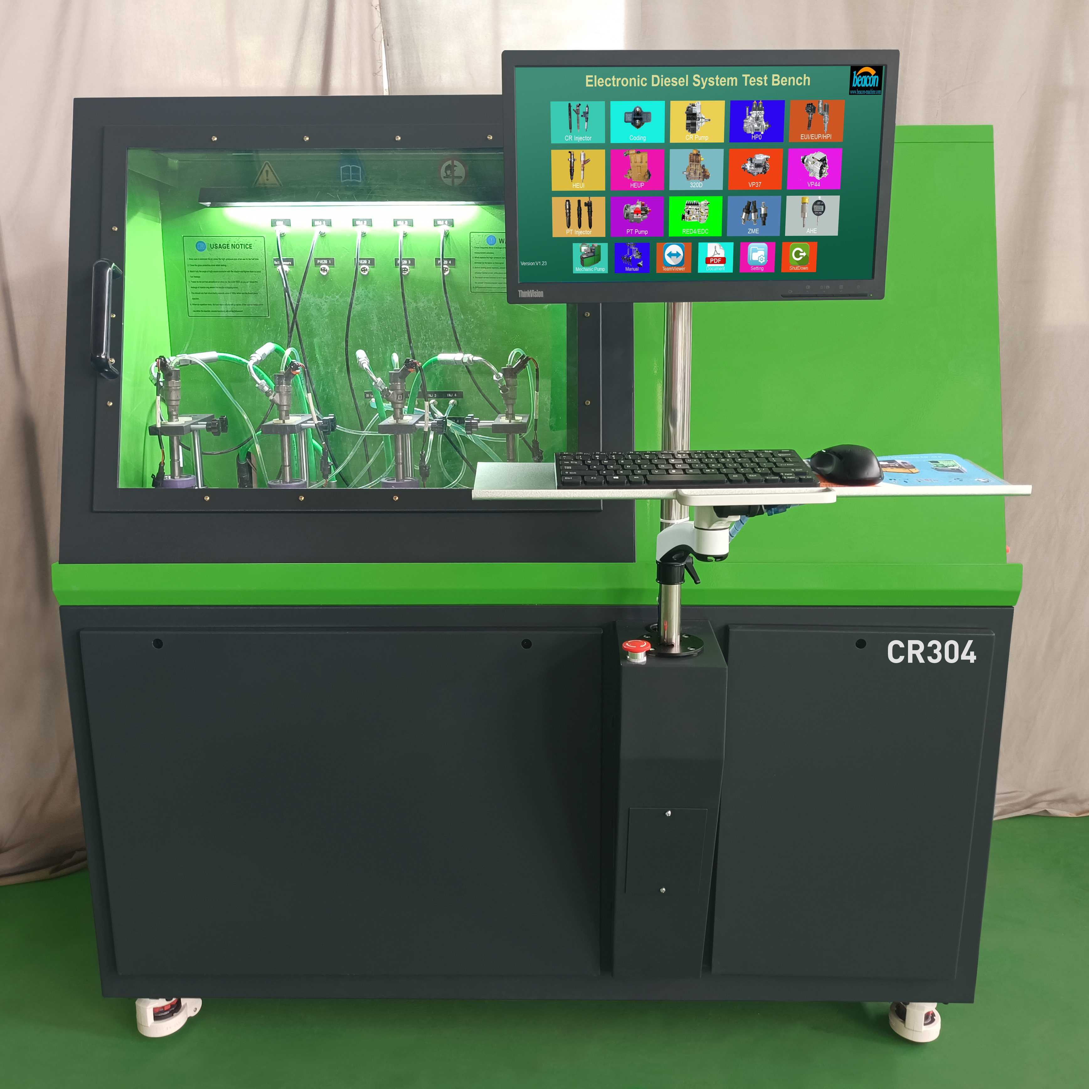 CR304 Common Rail Diesel Injector Test Bench With Coding Function can test four injectors at the same time