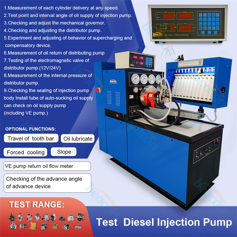 12 cylinder 12PSB Fuel Injection Pump Test Bench Diesel Pump Calibration Machine