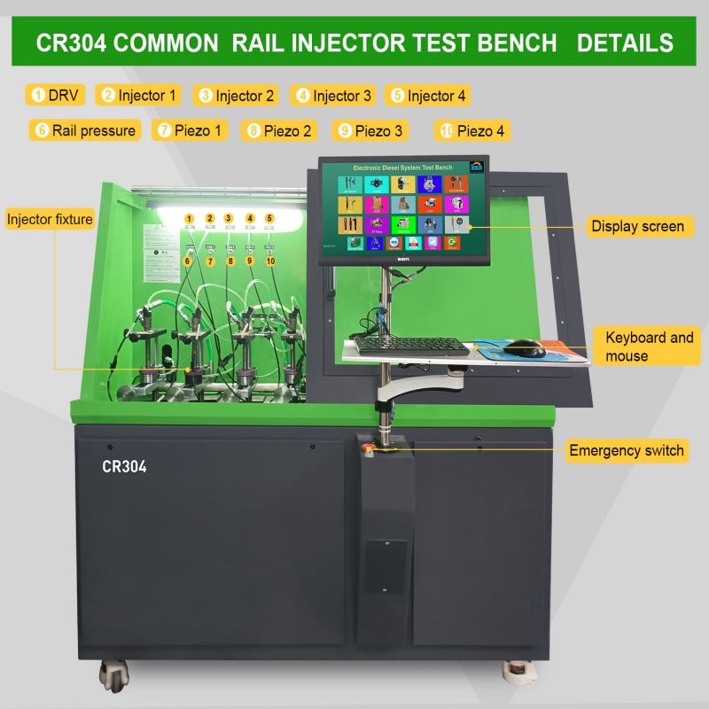CR304 Common Rail Diesel Injector Test Bench With Coding Function can test four injectors at the same time