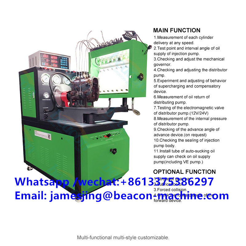 MINI12PSB-X Diesel Fuel Mechanical Injection Pump Test Bench With 8 Cylinders Diesel Inline Pump Calibration Machine