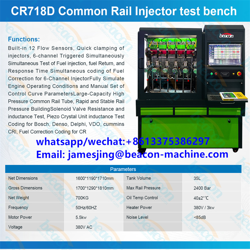 Auto repair Fuel injector test CR718D common rail diesel injector calibration machine