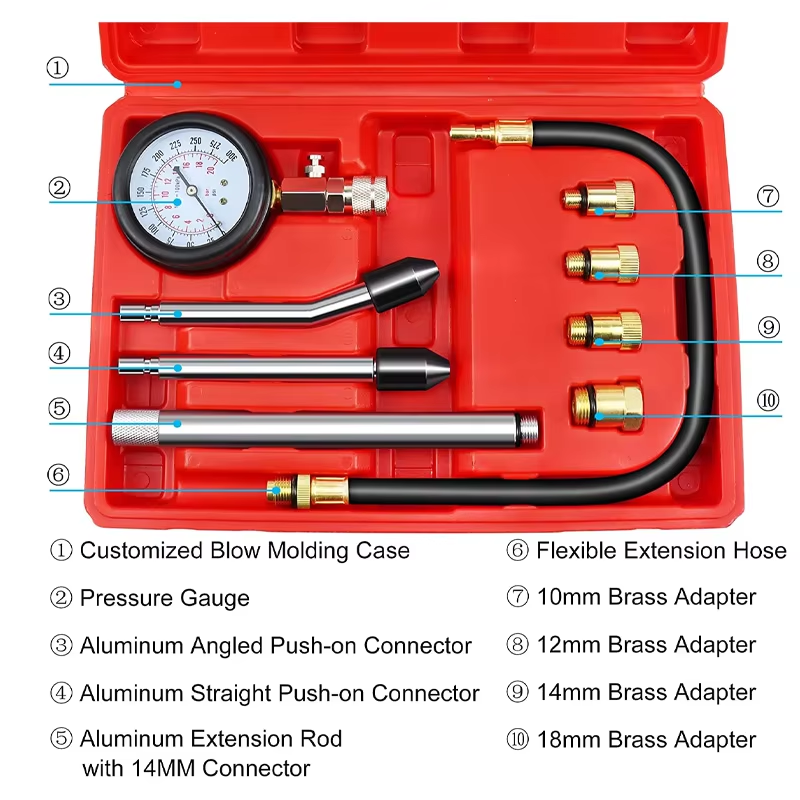 G7-3 Simple Cylinder Pressure Gauge Engine Compression Ttest Set 0-300psi/0-20 bar