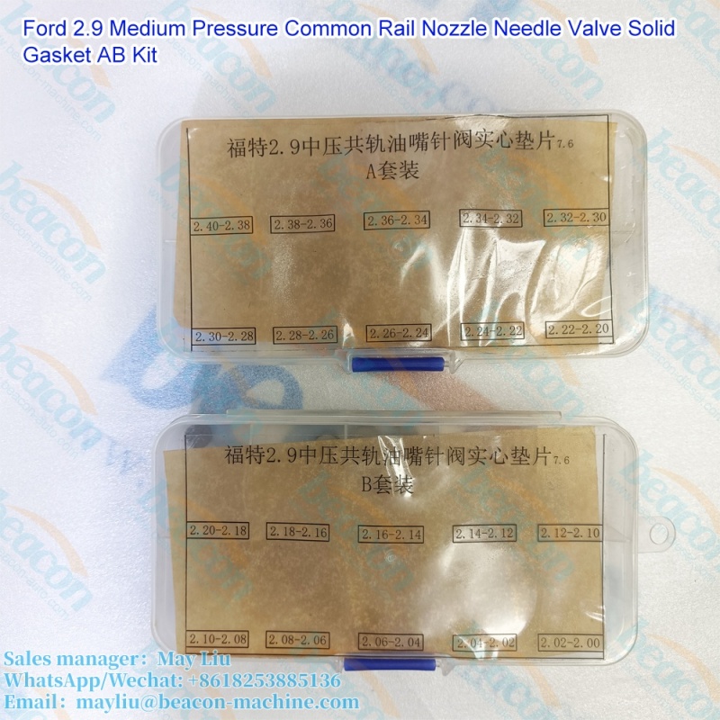 Ford 2.9 Medium Pressure Common Rail Nozzle Needle Valve Solid Gasket AB Kit