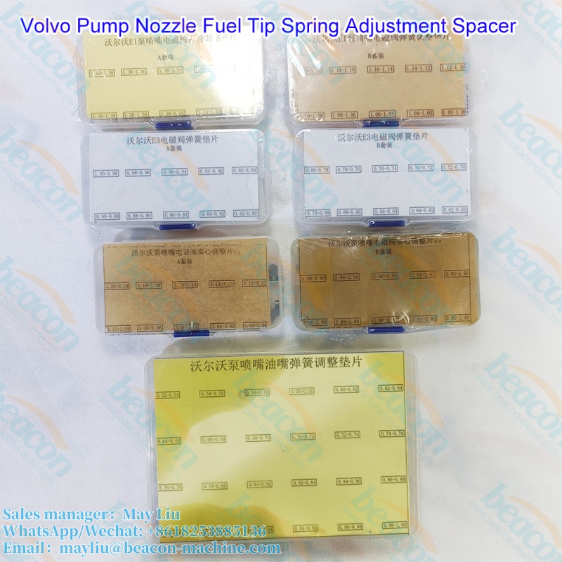 Pump Nozzle Solenoid Spring Adjustment Gasket Adjustment Spacers for Volvo Injectors 