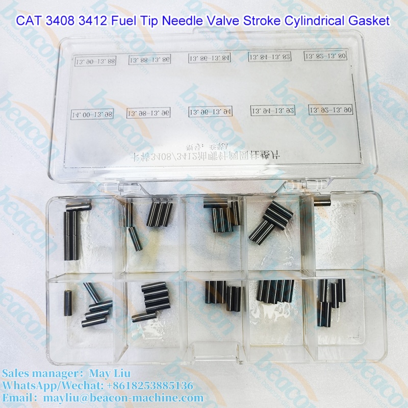 Fuel Injector Needle Valve Stroke Cylindrical Gasket and Spring Pressure Adjustment Shim for CAT 3408/3412 Injectors