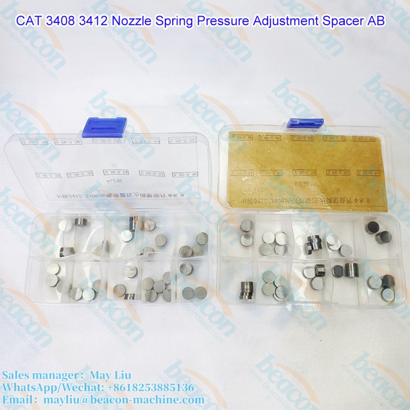 Fuel Injector Needle Valve Stroke Cylindrical Gasket and Spring Pressure Adjustment Shim for CAT 3408/3412 Injectors
