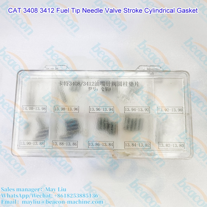 Fuel Injector Needle Valve Stroke Cylindrical Gasket and Spring Pressure Adjustment Shim for CAT 3408/3412 Injectors