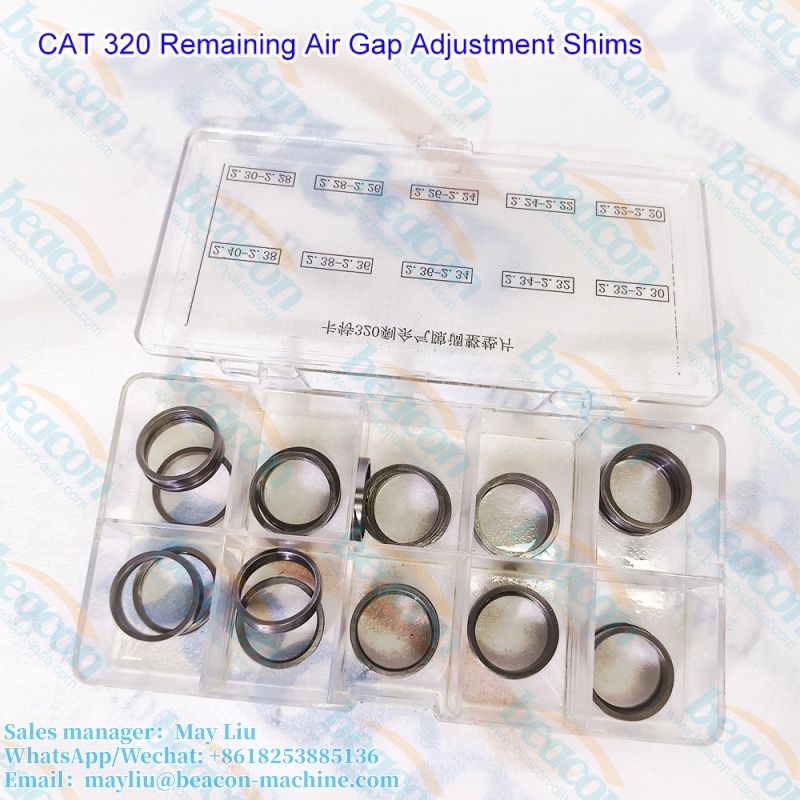 Adjustment shims for CAT 320 fuel injectors